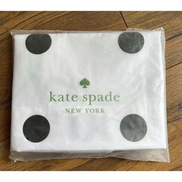 New Kate Spade Tote White Black Polka Dot 25" x 15" XLarge Shopping Tote - Picture 3 of 3